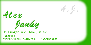 alex janky business card